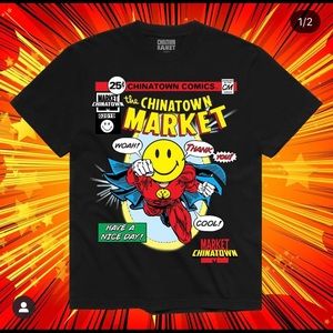 CHINATOWN MARKET SMILEY COMIC TEE SIZE LARGE